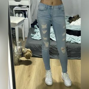 Distressed Light Wash Skinny Jeans